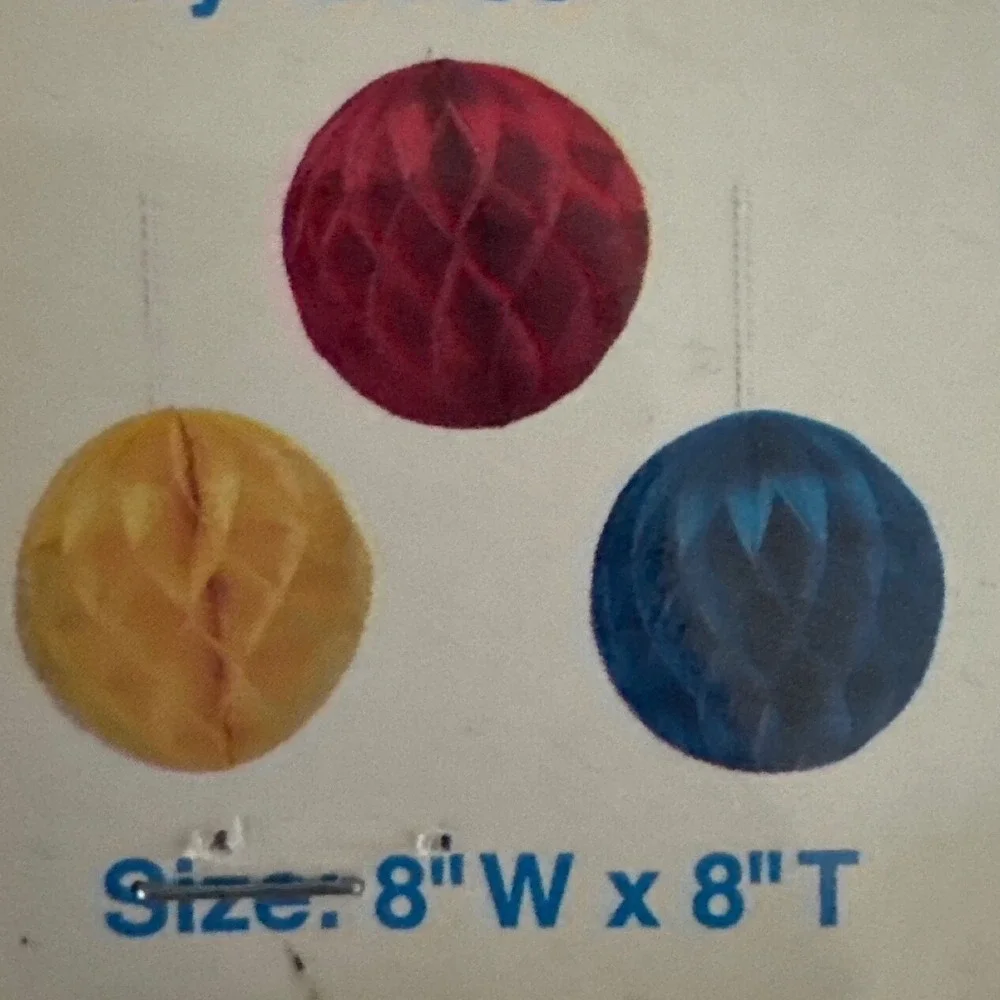 12pc‎ Honeycomb Tissue Paper Decorations 8